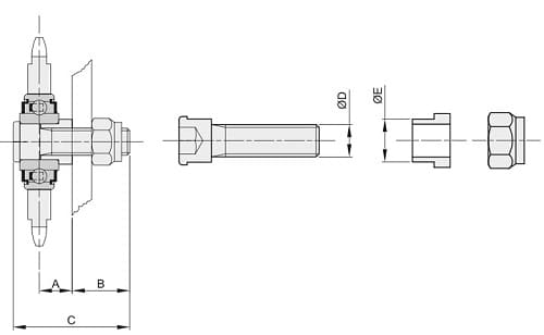 Комплект для монтажа натяжной звезды EFT-1, под отверстие ф16 мм | ЕМТ