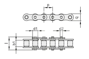 Цепь роликовая однорядная 12B-1, EMT | ЕМТ