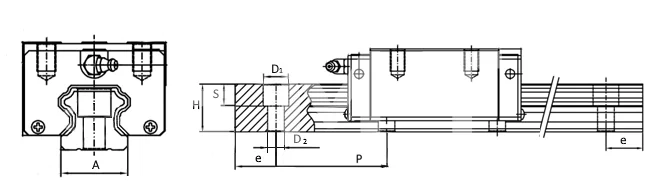 Рельсовая направляющая HGR45H, 4000 мм, EMT | ЕМТ