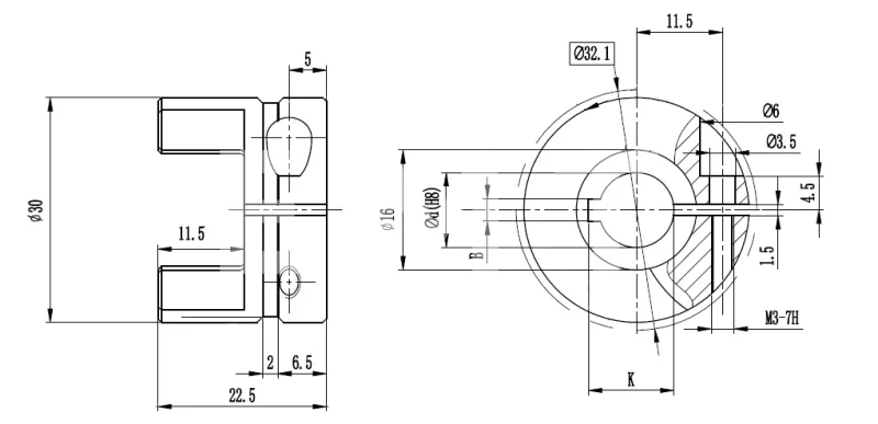 Полумуфта GS14 безлюфтовая, с готовым отверстием d=15 мм, шпон паз 5х2,3мм, EMT | ЕМТ