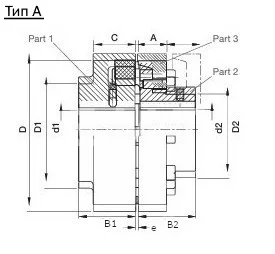 Полумуфта N-EUPEX 110 под расточку часть 1 dmax=48 мм, EMT | ЕМТ
