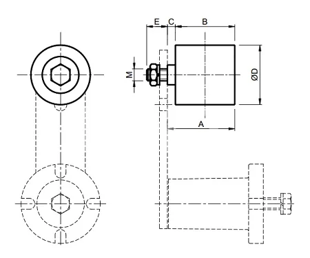 Ролик натяжителя ремня стальной RU 4 D.60 EMT | ЕМТ