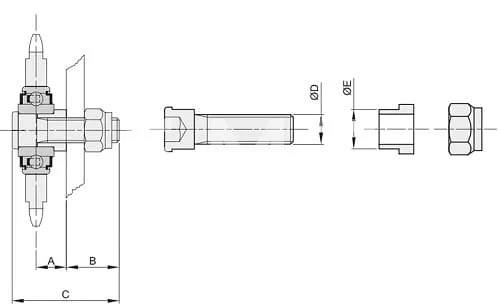 Комплект для монтажа натяжной звезды EFT-1, под отверстие ф16 мм | ЕМТ