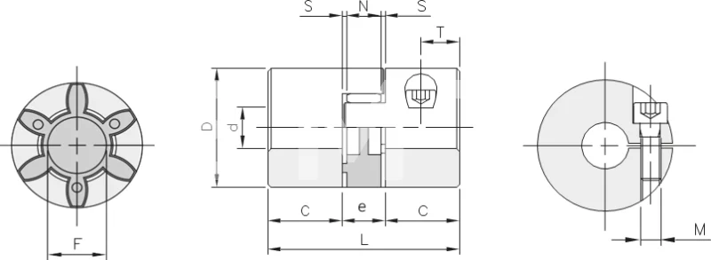 Муфта кулачковая безлюфтовая GS7 3/3 dmax=6 мм, EMT | ЕМТ