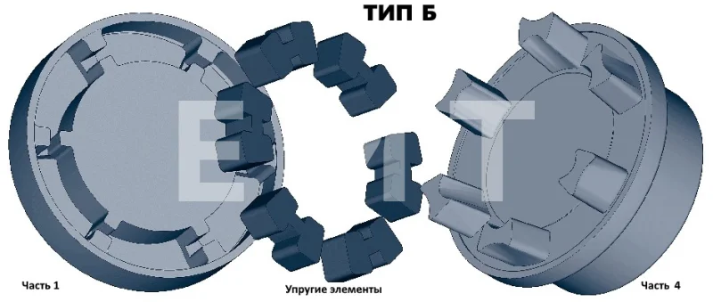 Полумуфта N-EUPEX 125 под расточку часть 4 dmax=55 мм, EMT | ЕМТ