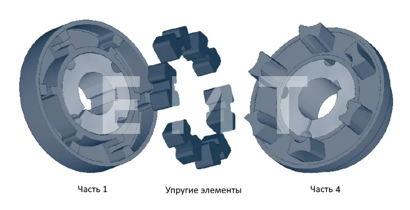 Полумуфта N-EUPEX 200 часть 4 тип F под втулку 3020, EMT | ЕМТ